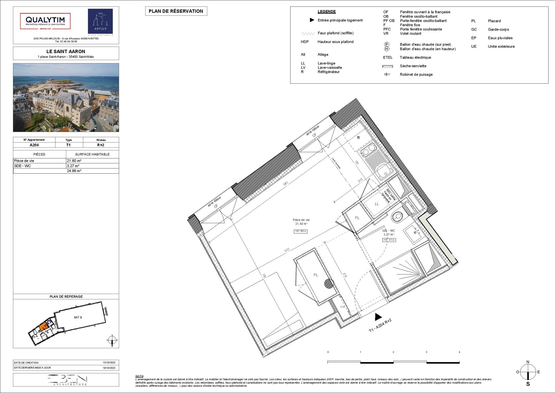 Vente Appartement Saint-Malo 35400 24&nbsp;m²