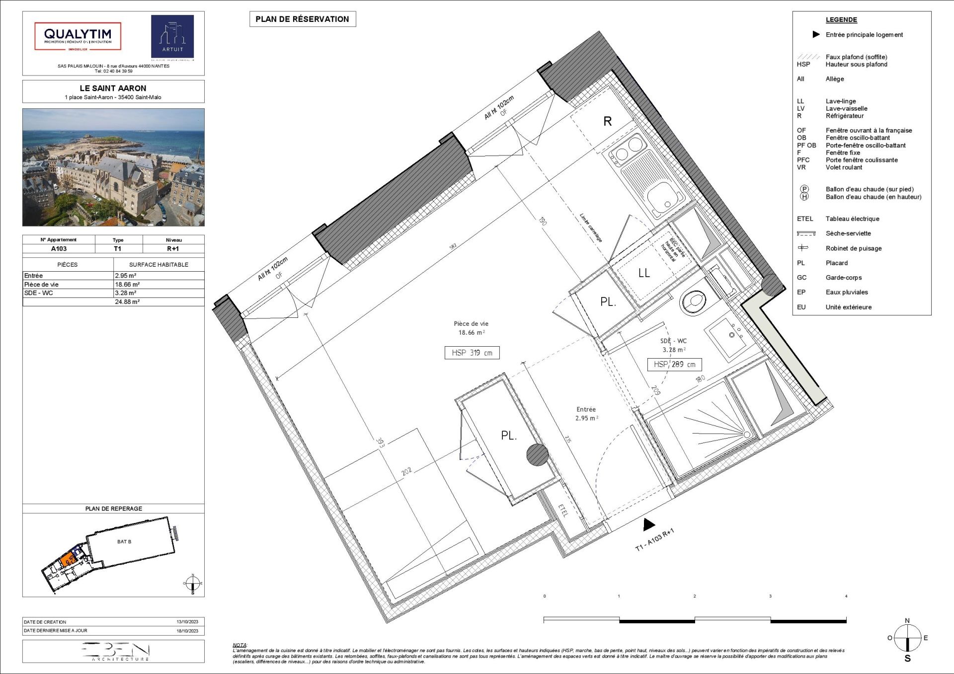 Vente Appartement Saint-Malo 35400 24&nbsp;m²